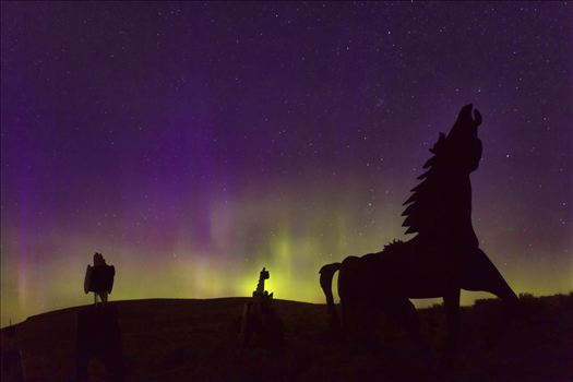 This was taken at the Wild Horse Monument at Vantage, Washington.  The Auroras put on quite a show that night.